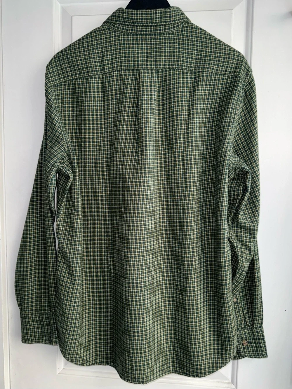 J. Crew NWT Brushed Twill Button-Down Shirt in Green/Tan Micro-Plaid